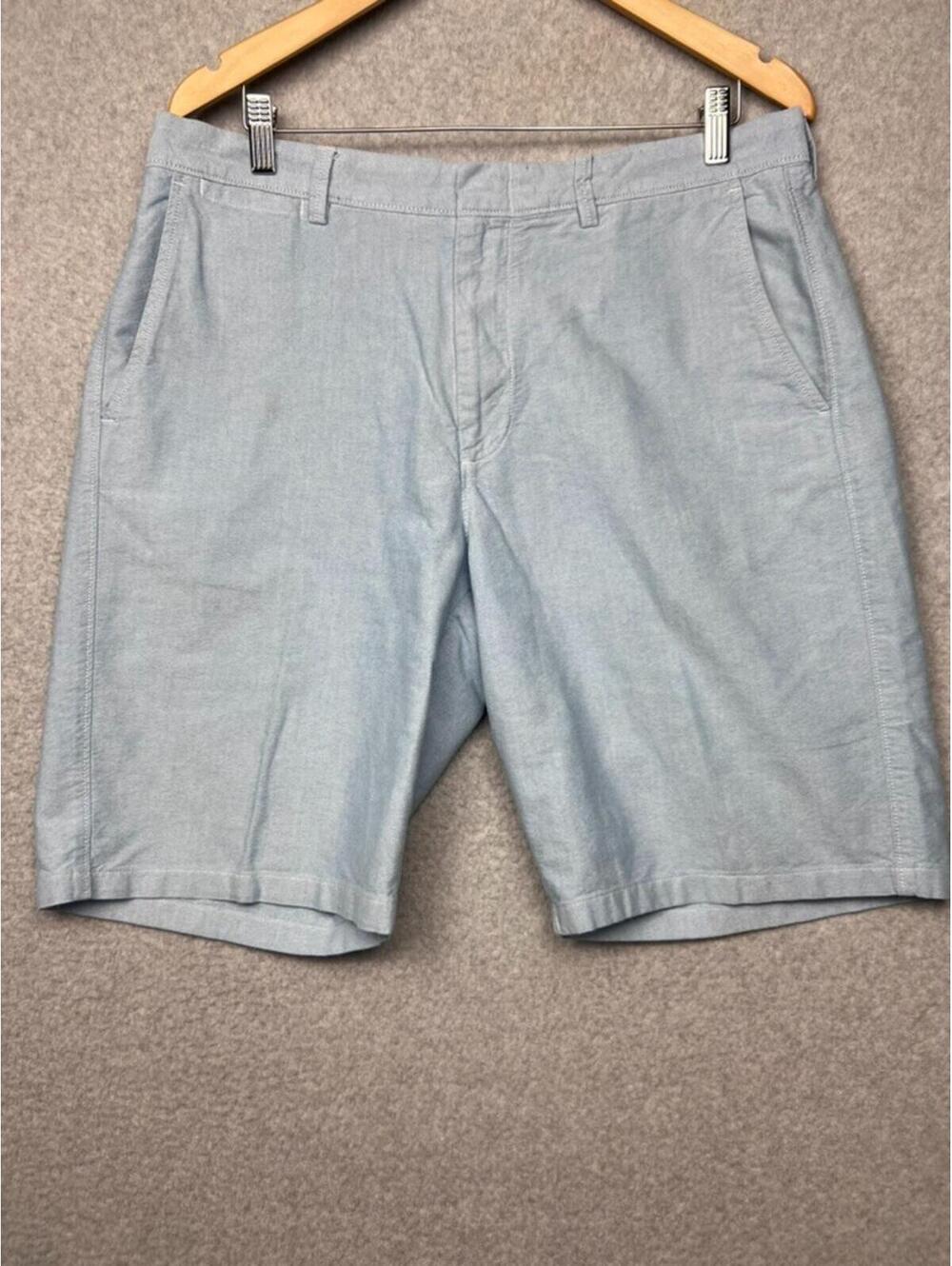 JCrew Club Mens 100% Cotton Oxford Cloth Shorts 35 Blue Chino Preppy Golf Summer